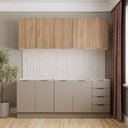 Ver imagem 1 de Cozinha Modulada 4 Peças sem Tampo com Rodapé 2 Aéreos e 2 Balcões Ipanema CabeCasa MadeiraOriginals