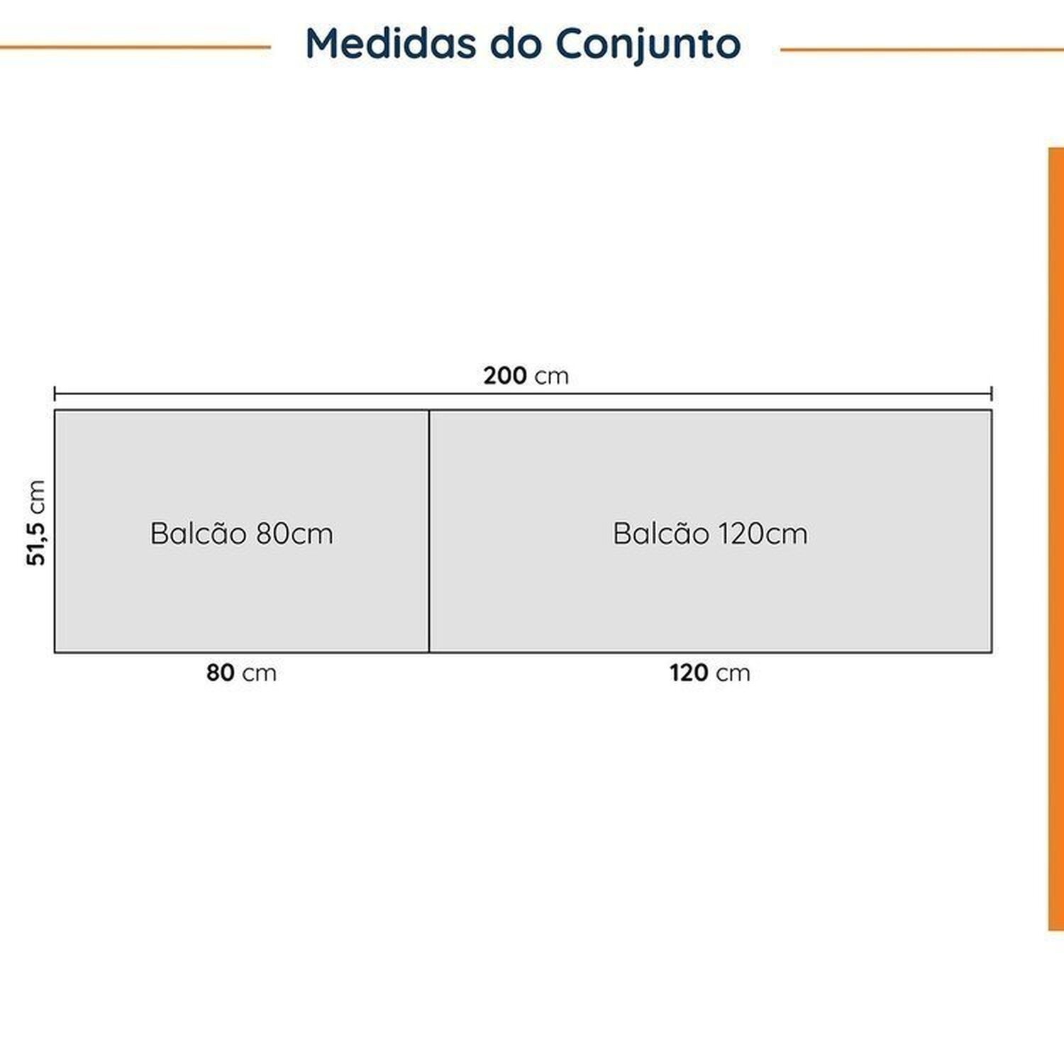 Cozinha Modulada 4 Peças sem Tampo com Rodapé 2 Aéreos e 2 Balcões Ipanema Cabecasa Madeiramadeira - 4