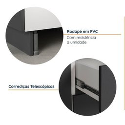 Cozinha Modulada 4 Peças sem Tampo com Rodapé 2 Aéreos e 2 Balcões Ipanema Cabecasa Madeiramadeira - 9