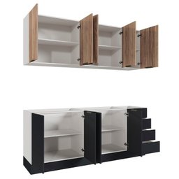 Cozinha Modulada 4 Peças sem Tampo com Rodapé 2 Aéreos e 2 Balcões Ipanema Cabecasa Madeiramadeira - 10