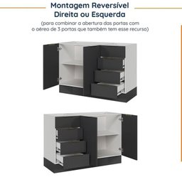 Cozinha Modulada 4 Peças sem Tampo com Rodapé 2 Aéreos e 2 Balcões Ipanema Cabecasa Madeiramadeira - 18