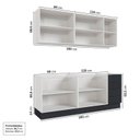 Ver imagem 6 de Cozinha Modulada 4 Peças sem Tampo com Rodapé 2 Aéreos 2 Balcões Ipanema CabeCasa MadeiraOriginals Madeiramadeira Cinza/Grafite Trama/Acácia
