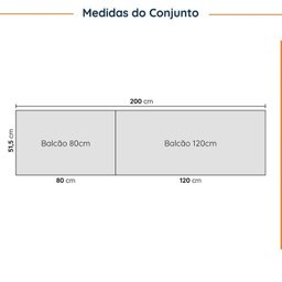 Cozinha Modulada 4 Peças sem Tampo com Rodapé 2 Aéreos e 2 Balcões Ipanema Cabecasa Madeiramadeira - 4