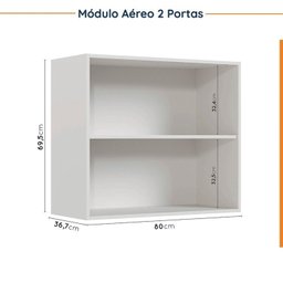 Cozinha Modulada 4 Peças sem Tampo com Rodapé 2 Aéreos e 2 Balcões Ipanema Cabecasa Madeiramadeira - 13