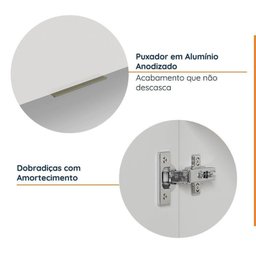 Cozinha Modulada 4 Peças sem Tampo com Rodapé 2 Aéreos e 2 Balcões Ipanema Cabecasa Madeiramadeira - 8