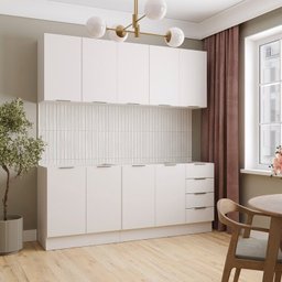 Cozinha Modulada 4 Peças sem Tampo com Rodapé 2 Aéreos e 2 Balcões Ipanema Cabecasa Madeiramadeira - 2