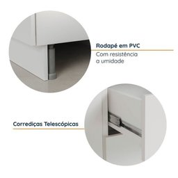 Cozinha Modulada 4 Peças sem Tampo com Rodapé 2 Aéreos e 2 Balcões Ipanema Cabecasa Madeiramadeira - 9