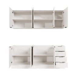 Cozinha Modulada 4 Peças sem Tampo com Rodapé 2 Aéreos e 2 Balcões Ipanema Cabecasa Madeiramadeira - 11