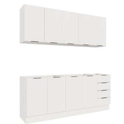 Cozinha Modulada 4 Peças sem Tampo com Rodapé 2 Aéreos e 2 Balcões Ipanema Cabecasa Madeiramadeira - 12