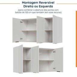 Cozinha Modulada 4 Peças sem Tampo com Rodapé 2 Aéreos e 2 Balcões Ipanema Cabecasa Madeiramadeira - 15