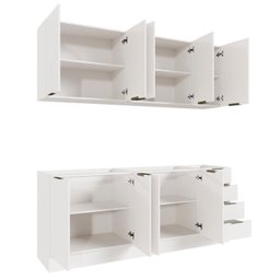 Cozinha Modulada 4 Peças sem Tampo com Rodapé 2 Aéreos e 2 Balcões Ipanema Cabecasa Madeiramadeira - 10