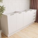 Ver imagem 3 de Cozinha Modulada 4 Peças sem Tampo com Rodapé 2 Aéreos e 2 Balcões Ipanema CabeCasa MadeiraOriginals