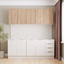 Ver imagem 1 de Cozinha Modulada 4 Peças sem Tampo com Rodapé 2 Aéreos e 2 Balcões Ipanema CabeCasa MadeiraOriginals