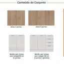 Ver imagem 5 de Cozinha Planejada 4 Peças sem Tampo com Rodapé 2 Aéreos 2 Balcões Ipanema CabeCasa MadeiraOriginals Branco/Acácia