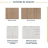 Cozinha Modulada 4 Peças sem Tampo com Rodapé 2 Aéreos e 2 Balcões Ipanema CabeCasa MadeiraOriginals - 5