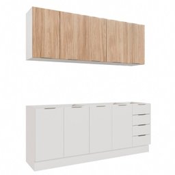 Cozinha Modulada 4 Peças sem Tampo com Rodapé 2 Aéreos e 2 Balcões Ipanema Cabecasa Madeiramadeira - 12