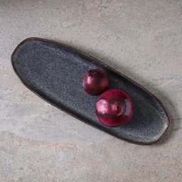 CONJUNTO C/ 4 TRAVESSAS OVAL RASA GRANDE ORGÂNICO TITANIUM 36x13 cm - 4