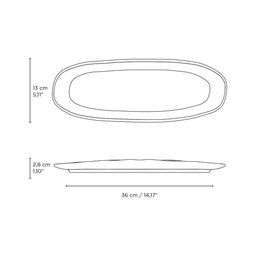 CONJUNTO C/ 4 TRAVESSAS OVAL RASA GRANDE ORGÂNICO TITANIUM 36x13 cm - 6