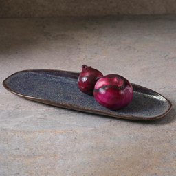 CONJUNTO C/ 4 TRAVESSAS OVAL RASA GRANDE ORGÂNICO TITANIUM 36x13 cm - 2
