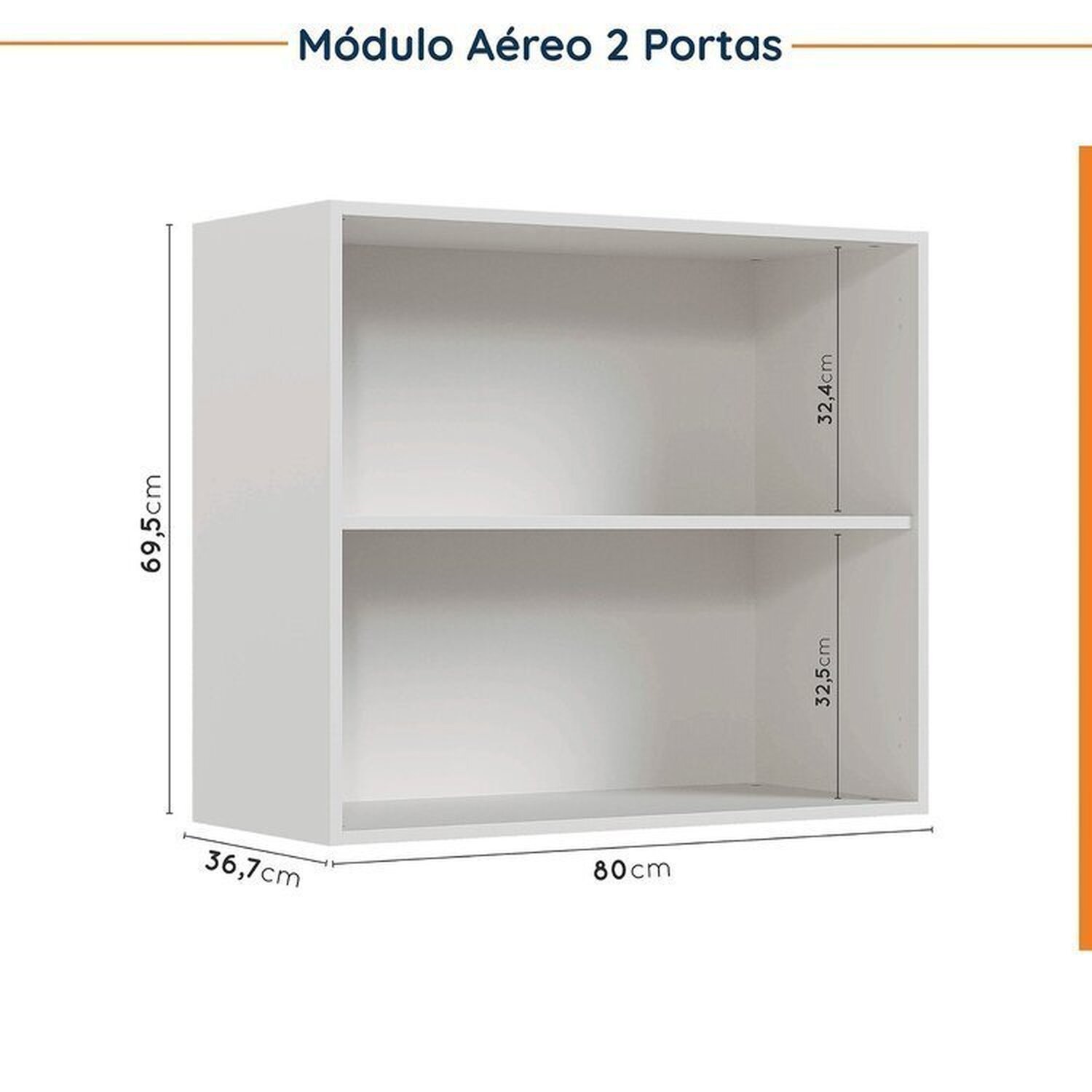 Cozinha Modulada 4 Peças sem Tampo com Rodapé 2 Aéreos e 2 Balcões Ipanema Cabecasa Madeiramadeira - 13