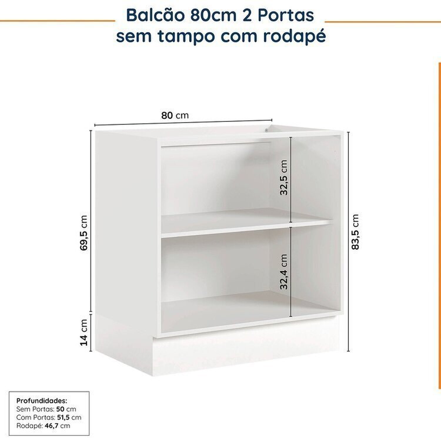 Cozinha Modulada 4 Peças sem Tampo com Rodapé 2 Aéreos e 2 Balcões Ipanema Cabecasa Madeiramadeira - 16