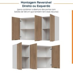 Cozinha Modulada 4 Peças sem Tampo com Rodapé 2 Aéreos e 2 Balcões Ipanema Cabecasa Madeiramadeira - 15