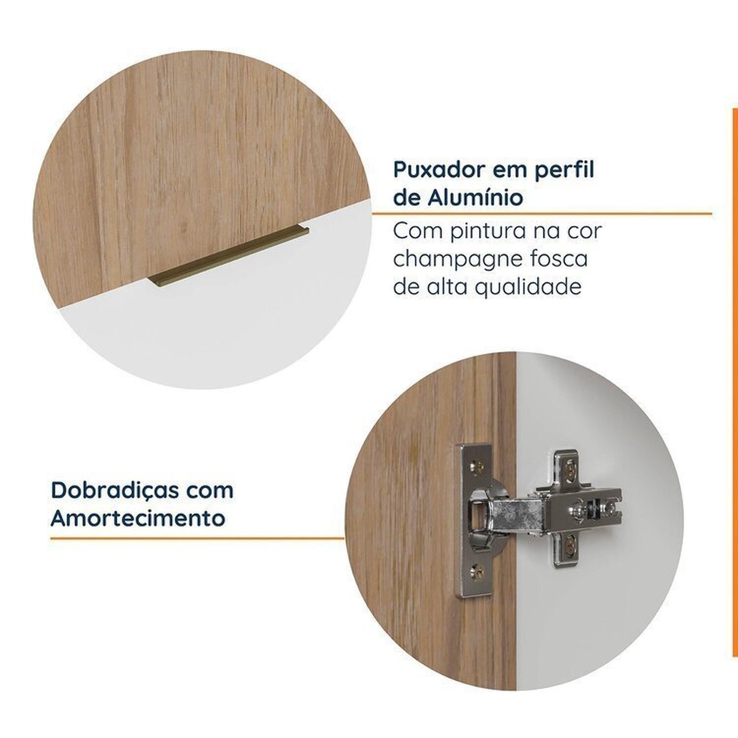 Cozinha Modulada 4 Peças sem Tampo com Rodapé 2 Aéreos e 2 Balcões Ipanema Cabecasa Madeiramadeira - 8