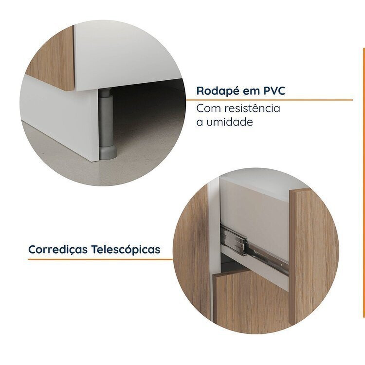 Cozinha Modulada 4 Peças sem Tampo com Rodapé 2 Aéreos e 2 Balcões Ipanema Cabecasa Madeiramadeira - 9