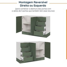 Cozinha Modulada 4 Peças sem Tampo com Rodapé 2 Aéreos e 2 Balcões Ipanema Cabecasa Madeiramadeira - 18