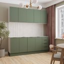 Ver imagem 2 de Cozinha Modulada 4 Peças sem Tampo com Rodapé 2 Aéreos 2 Balcões Ipanema CabeCasa MadeiraOriginals m