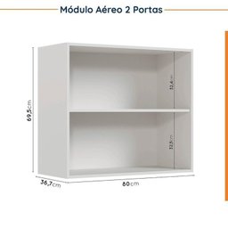 Cozinha Modulada 4 Peças sem Tampo com Rodapé 2 Aéreos e 2 Balcões Ipanema Cabecasa Madeiramadeira - 13