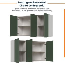 Cozinha Modulada 4 Peças sem Tampo com Rodapé 2 Aéreos e 2 Balcões Ipanema Cabecasa Madeiramadeira - 15
