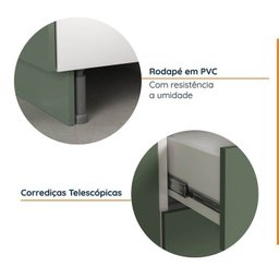 Cozinha Modulada 4 Peças sem Tampo com Rodapé 2 Aéreos e 2 Balcões Ipanema Cabecasa Madeiramadeira - 9
