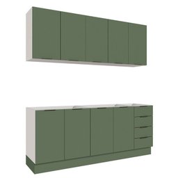 Cozinha Modulada 4 Peças sem Tampo com Rodapé 2 Aéreos e 2 Balcões Ipanema Cabecasa Madeiramadeira - 12