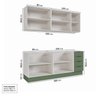 Cozinha Modulada 4 Peças sem Tampo com Rodapé 2 Aéreos e 2 Balcões Ipanema CabeCasa MadeiraOriginals - 6