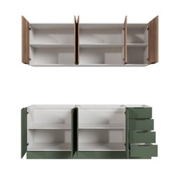 Cozinha Modulada 4 Peças sem Tampo com Rodapé 2 Aéreos e 2 Balcões Ipanema Cabecasa Madeiramadeira - 11