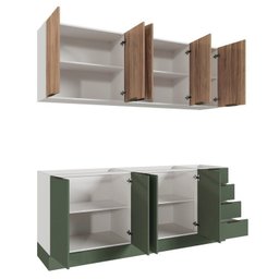 Cozinha Modulada 4 Peças sem Tampo com Rodapé 2 Aéreos e 2 Balcões Ipanema Cabecasa Madeiramadeira - 10