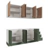 Cozinha Modulada 4 Peças sem Tampo com Rodapé 2 Aéreos e 2 Balcões Ipanema CabeCasa MadeiraOriginals - 10