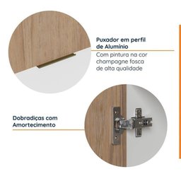 Cozinha Modulada 4 Peças sem Tampo com Rodapé 2 Aéreos e 2 Balcões Ipanema Cabecasa Madeiramadeira - 8