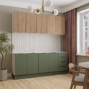 Ver imagem 2 de Cozinha Modulada 4 Peças sem Tampo com Rodapé 2 Aéreos 2 Balcões Ipanema CabeCasa MadeiraOriginals m