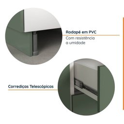 Cozinha Modulada 4 Peças sem Tampo com Rodapé 2 Aéreos e 2 Balcões Ipanema Cabecasa Madeiramadeira - 9