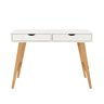 Escrivaninha Nórdica Minimalista Madeira Cavalete 2 Gav Branco Freijó Milo Idimex - 6