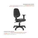 Ver imagem 4 de Cadeira de Escritório Ergonômica Giratória e Regulável com Braços Internauta Preta