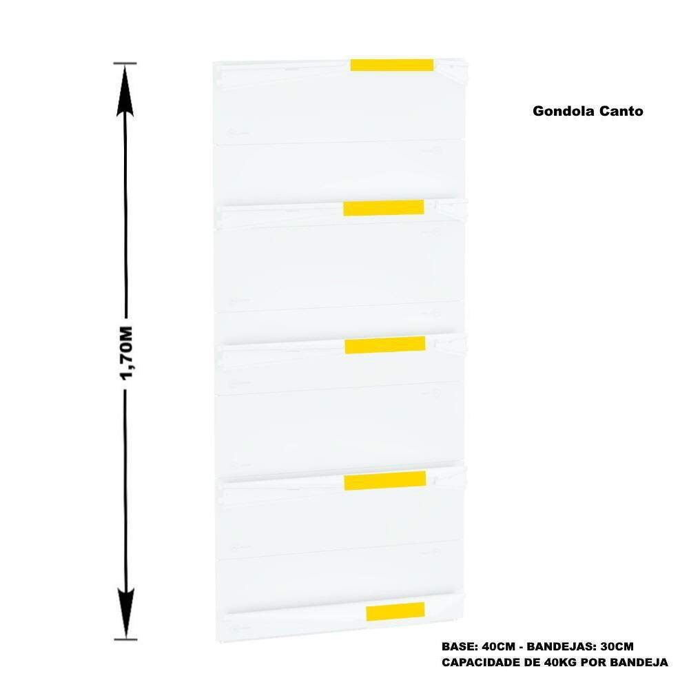 Gondola Parede 170 Amapa Flex Kit 8 Metros 1 Canto Branco Am - Amapá - 3