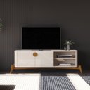 Ver imagem 2 de Rack para TV até 60 Polegadas 140cm com Puxador e Pés em Madeira Maciça Buriti