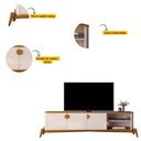 Ver imagem 6 de Rack para TV até 75 Polegadas Retrô com Pés em Madeira Maciça 100% MDF 195cm Buriti Bege