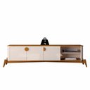 Ver imagem 3 de Rack para TV até 75 Polegadas Retrô com Pés em Madeira Maciça 100% MDF 195cm Buriti Bege