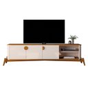 Ver imagem 5 de Rack para TV até 75 Polegadas Retrô com Pés em Madeira Maciça 100% MDF 195cm Buriti Bege