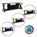 Ver imagem 7 de Rack Industrial 160cm Tv 60 com Led P1033 Preto Mell Pp Milani Store Preto Mell