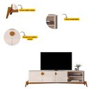 Ver imagem 6 de Rack para TV até 75 Polegadas Pés em Madeira Maciça Estilo Retrô 100% MDF 195cm Buriti Bege